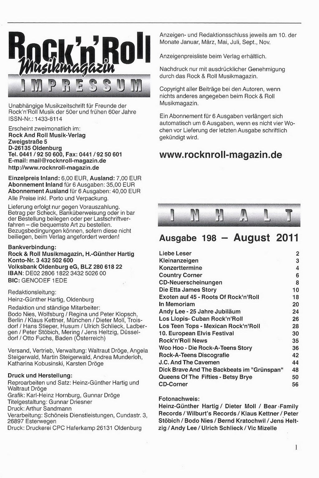 Magazin - Rock'n'Roll Musik Magazin 198