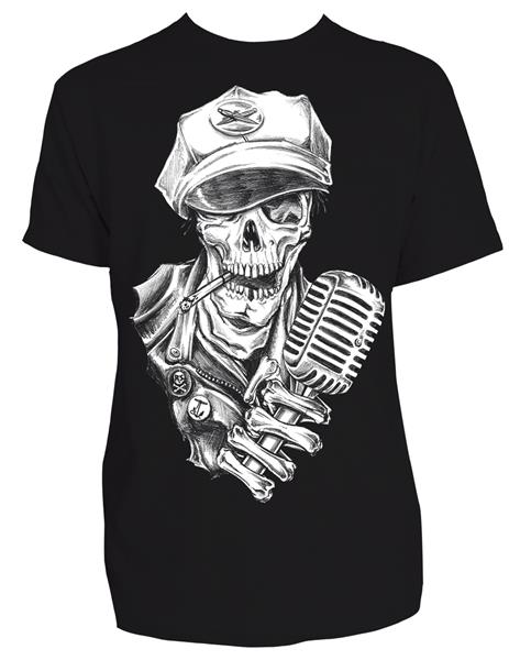 T-shirt - Skull Biker Microphone