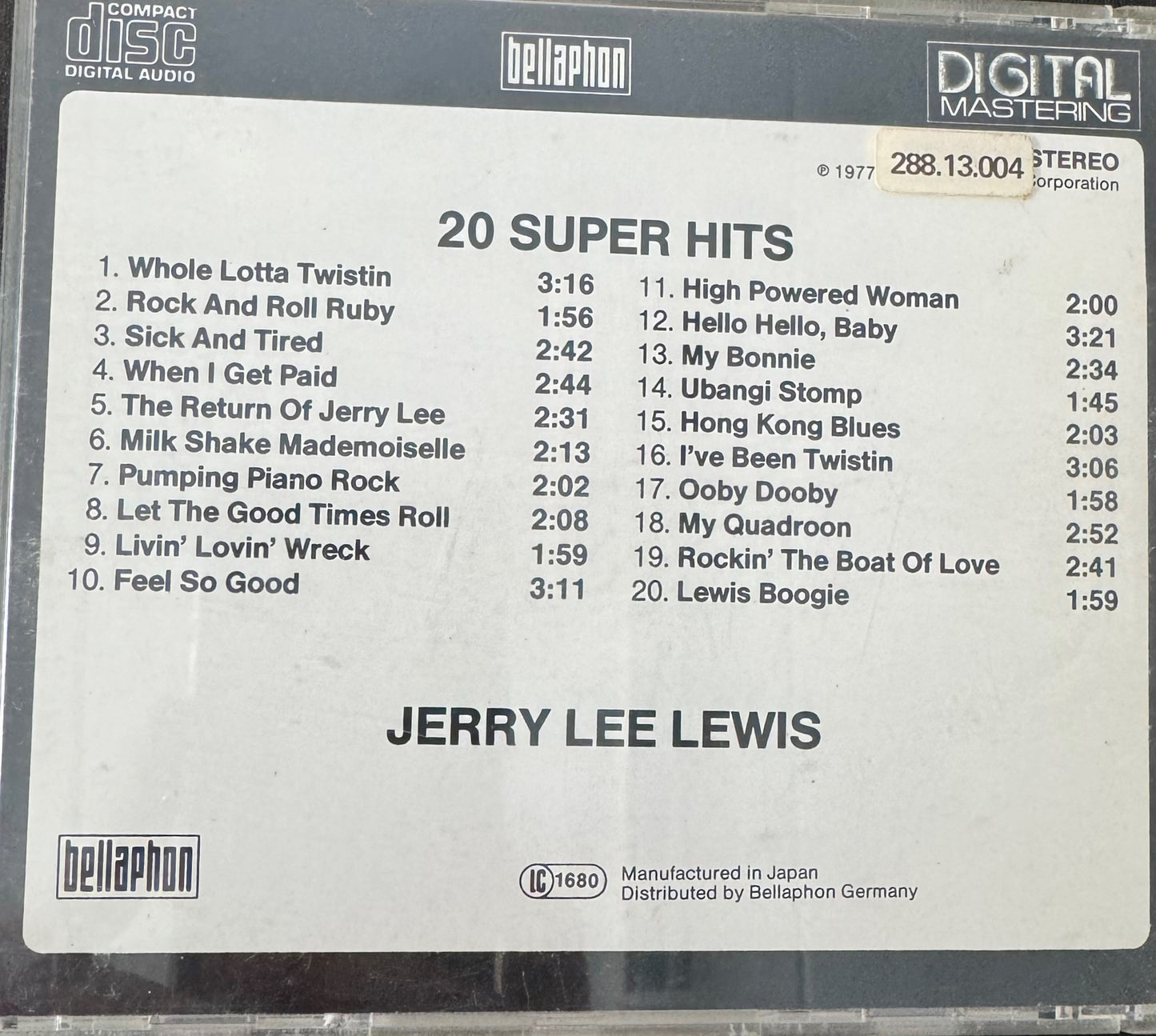 CD - Jerry Lee Lewis - 20 Super Hits