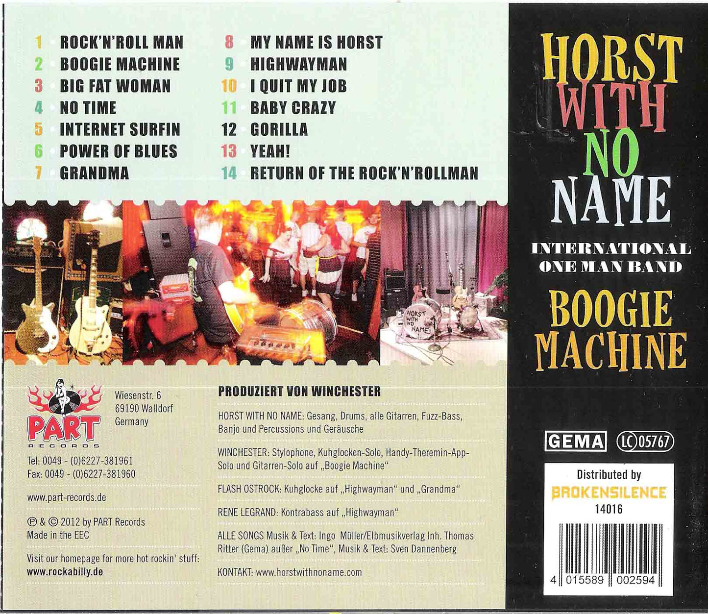 CD - Horst With No Name - Boogie Machine