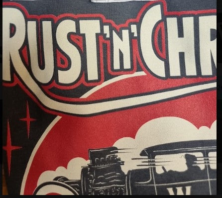 Girl-Shirt - Rust'n'Chrome, Grau , Logo Rot