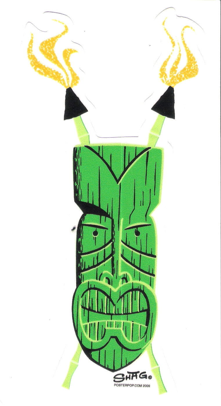 Sticker - Shag - Green Tiki