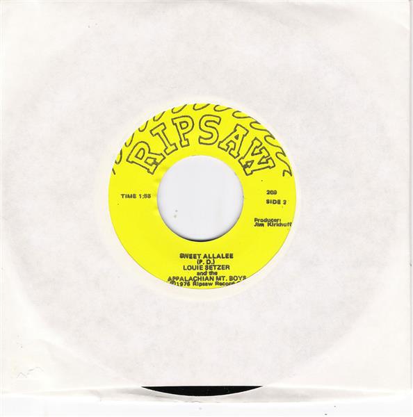 Single - Louie Setzer & the Appalachian Mt. Boys - 1. Bluegrass Hall Of fame, Sweet Allalee