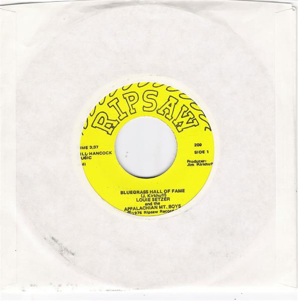 Single - Louie Setzer & the Appalachian Mt. Boys - 1. Bluegrass Hall Of fame, Sweet Allalee