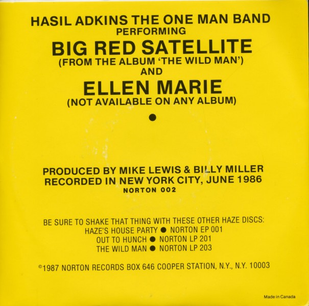 Single - Hasil Adkins - Big Red Satellite, Ellen Marie