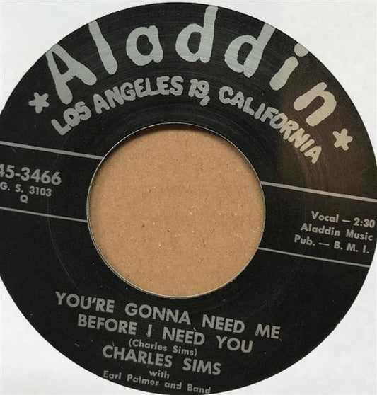 Single - Charles Sims - Take A Bath; You're Gonna Need Me