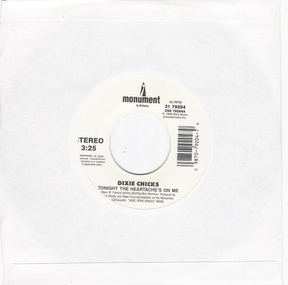 Single - Dixie Chicks - Tonight The Heartaches's On Me , Give It Up Or Let Me Go