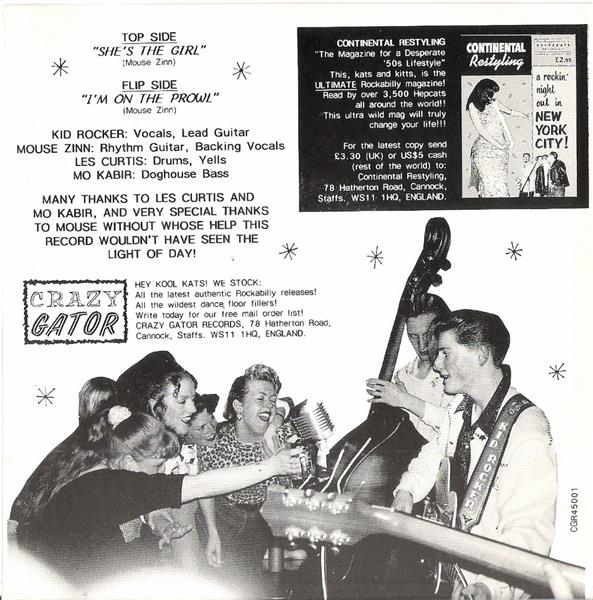 Single - Kid Rocker And The Phantoms - She's The Girl, I'm On The Prowl