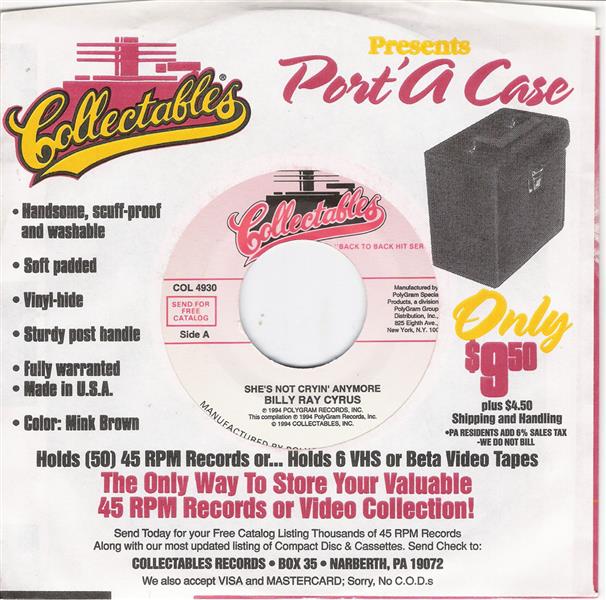 Single - Billy Ray Cyrus - She's Not Cryin' Anymore , Some Gave All