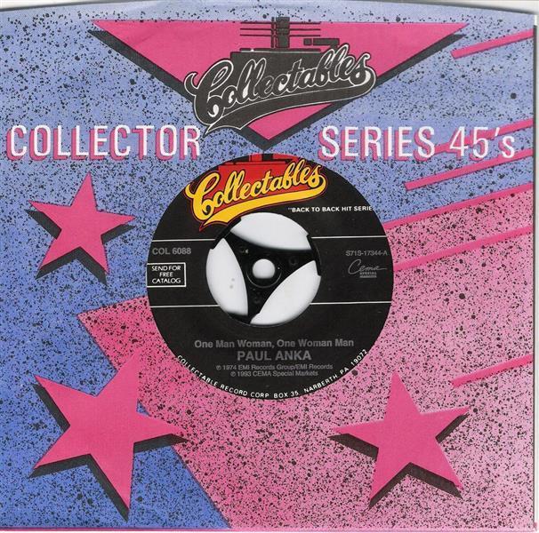 Single - Paul Anka - One Man Woman, One Woman Man , I Don't Like To Sleep Alone