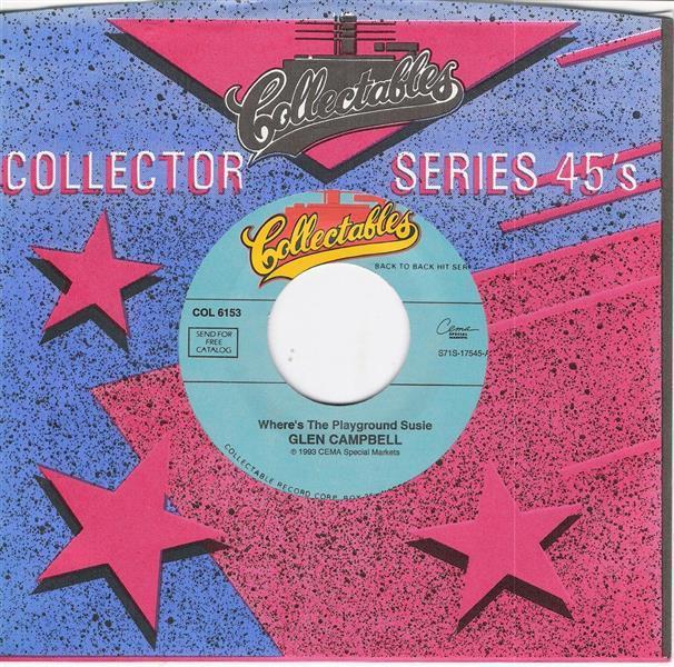 Single - Glen Campbell - Where's The Playground Susie , Try A Little Kindness