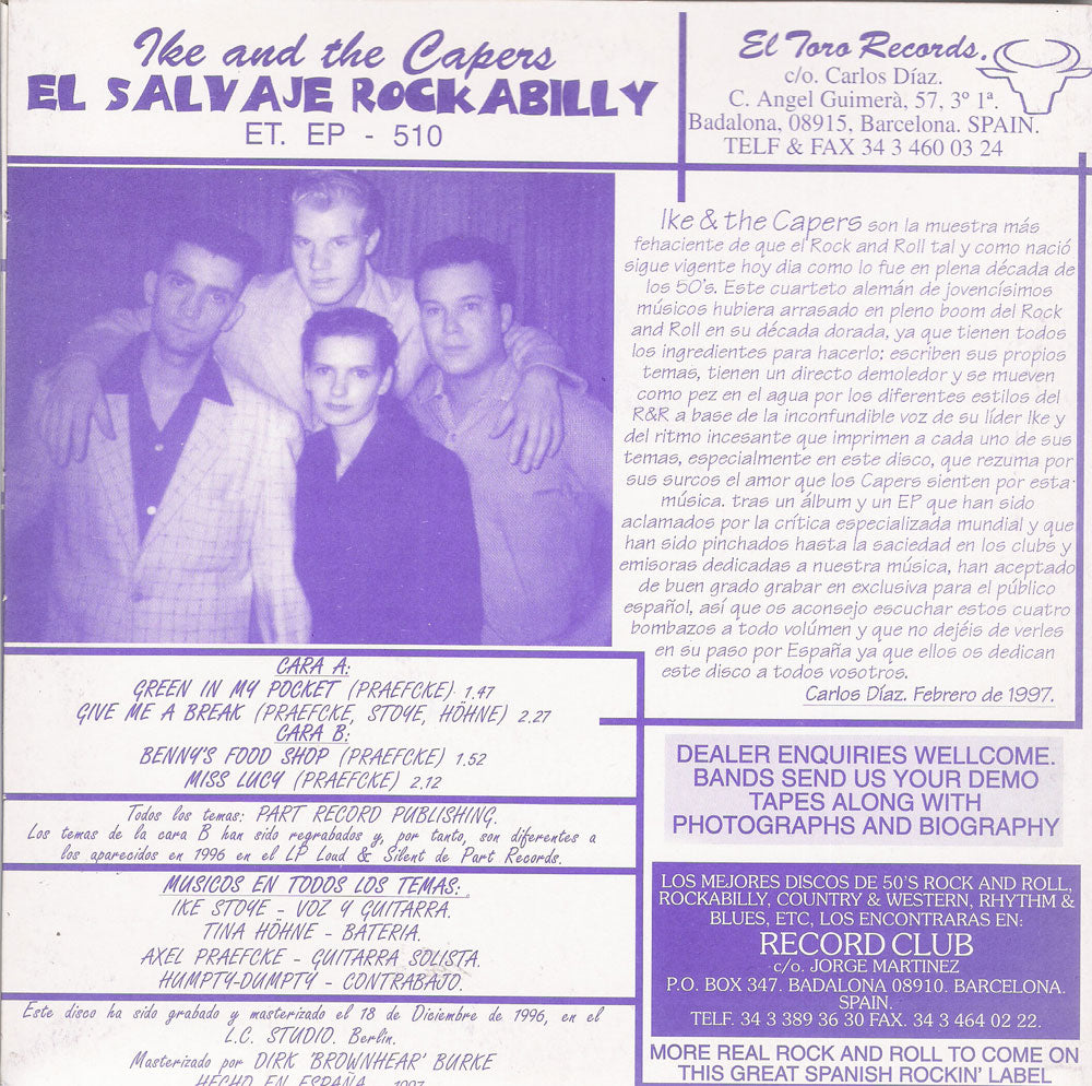 Single - Ike & the Capers - El Salvaje Rockabilly