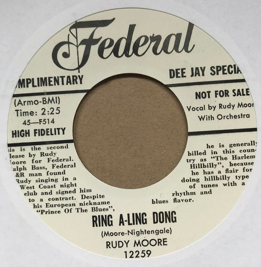 Single - Rudy Moore - Buggy Ride / Ring A - Ling Dong