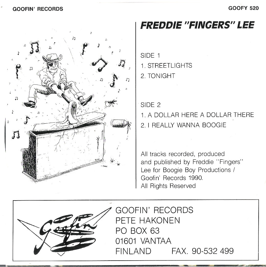 Single - Freddie Fingers Lee - Streetlights, Tonight, A Dollar Here A Dollar There, I Really Wanna Boogie