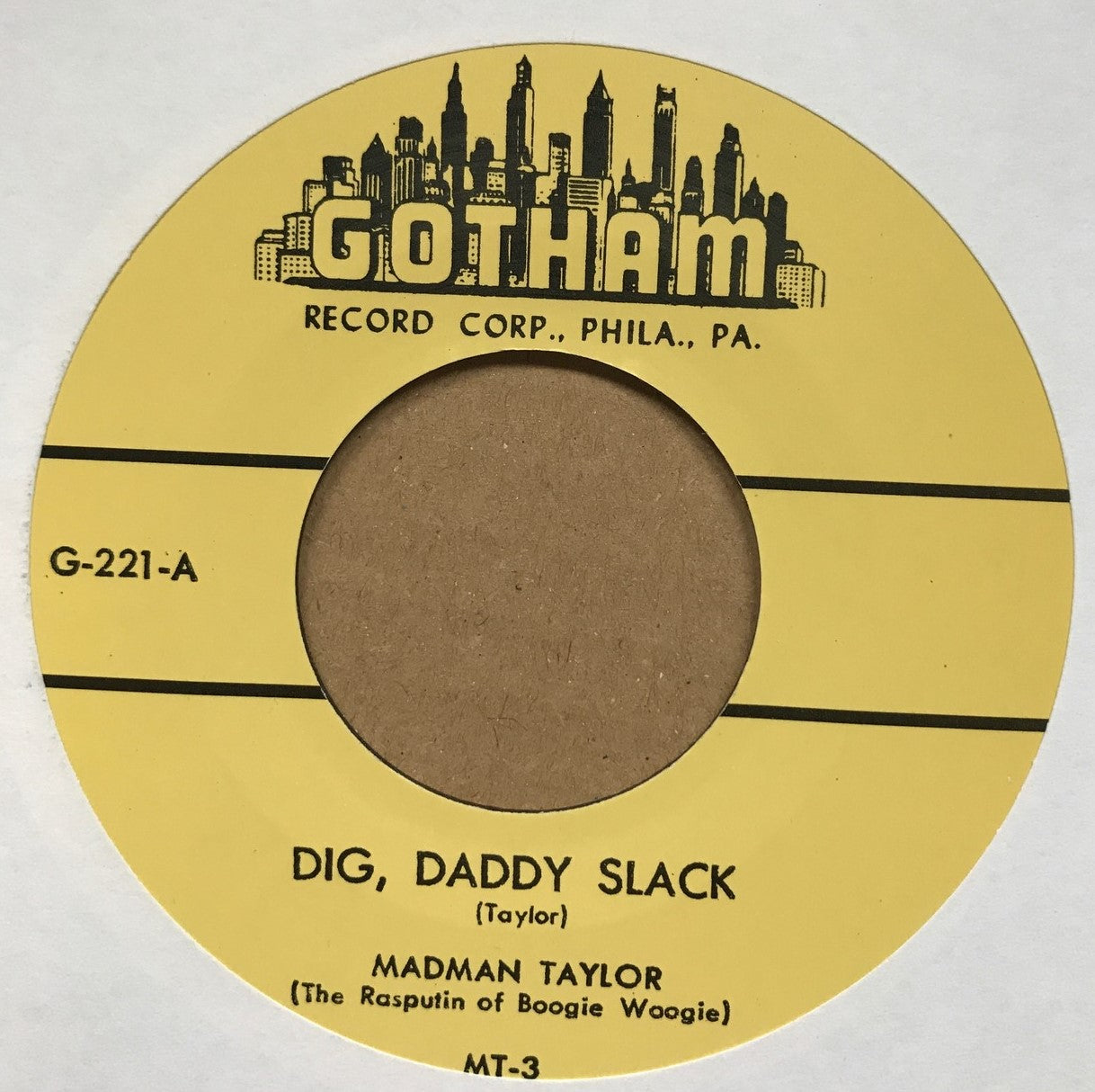 Single - Johnny Davis - I'm A Wine Drinker; Madman Taylor - Dig Daddy Slack