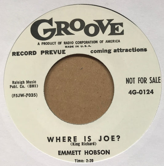 Single - Emmett Hobson - Mattie Bee / Where Is Joe?