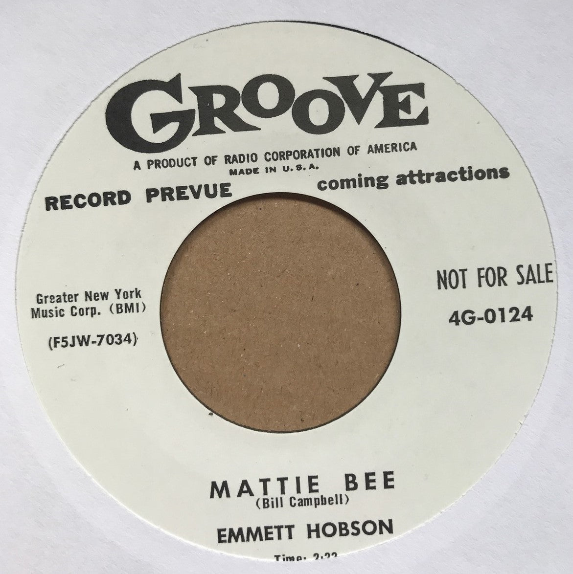 Single - Emmett Hobson - Mattie Bee / Where Is Joe?