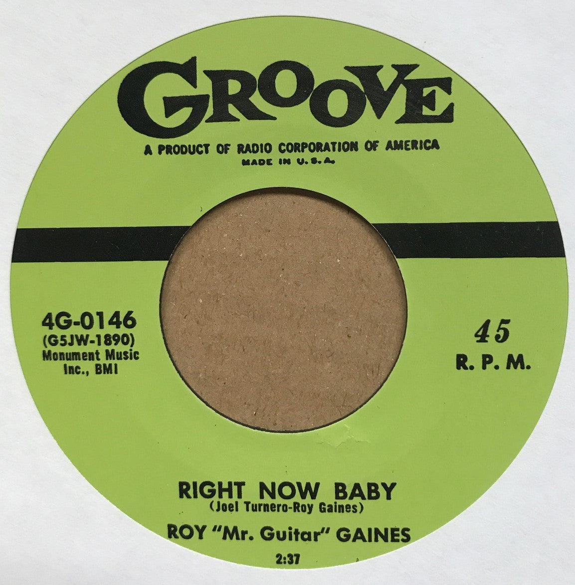 Single - Roy Gaines - Right Now Baby / De Dat De Dum Dum