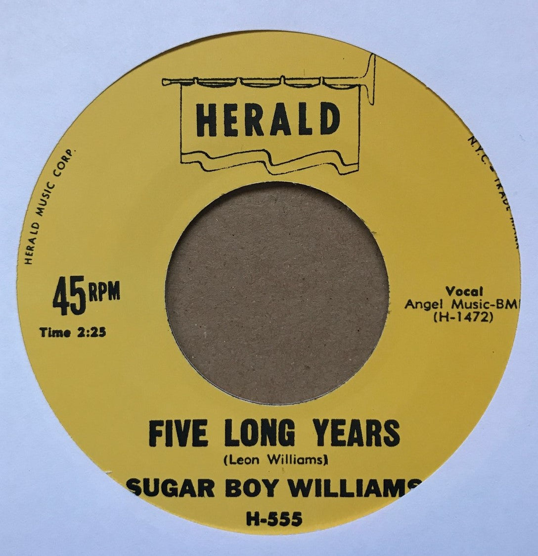 Single - Sugar Boy Williams - Five Long Years / Little Girl