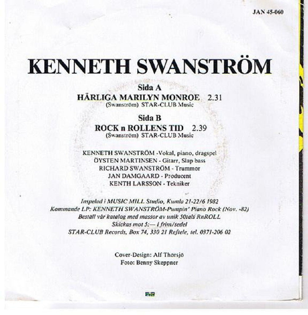 Single - Kenneth Swanström - Härliga Marilyn Monroe