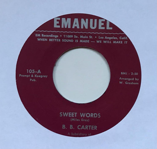 Single - B.B. Carter - Leave Me Alone - Sweet Words