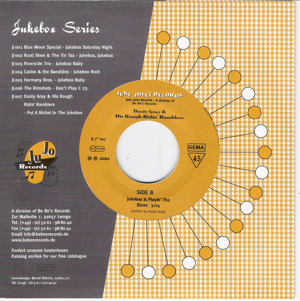 Single - Dusty Gray & his Rough Ridin' Ramblers - Put A Nickle In The Jukebox, Jukebox Is Playin The Blues