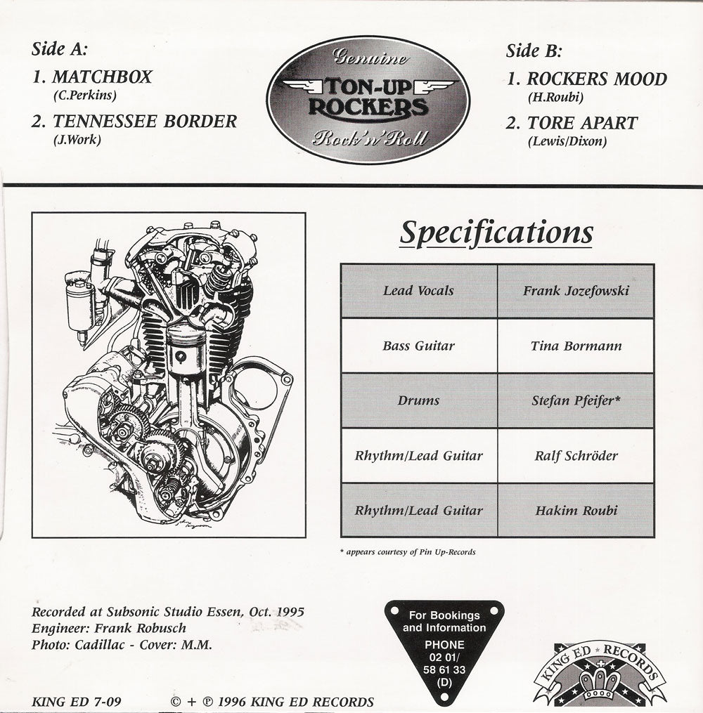 Single - Ton-Up Rockers - Matchbox, Tennessee Border, Rockers Mood, Tore Apart