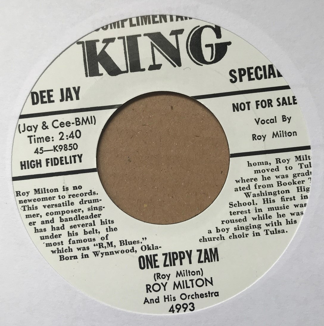 Single - Roy Milton - One Zippy Zam / You're Gonna Suffer Baby