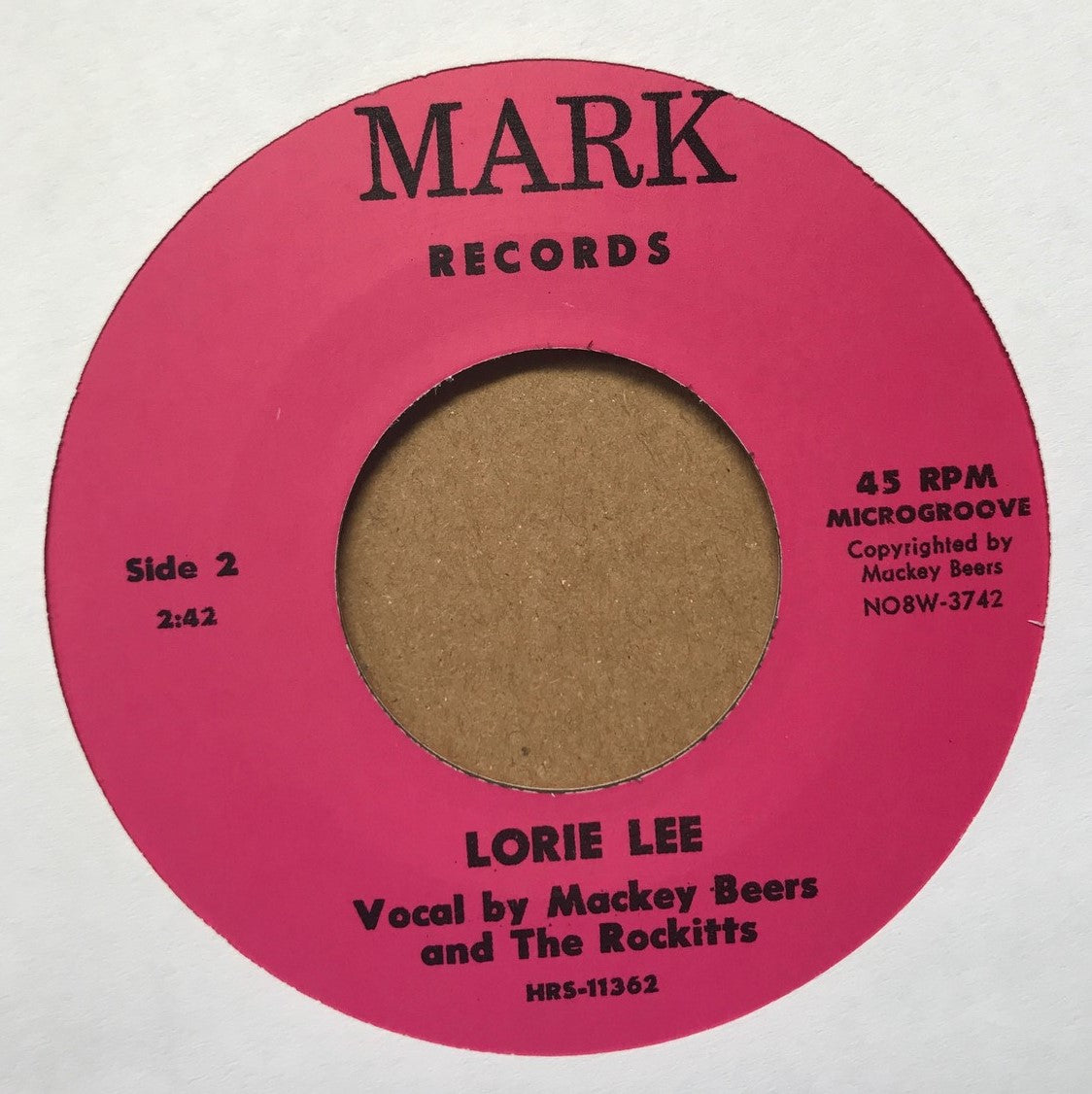 Single - Mackey Beers & The Rockitts - That Jim / Lorie Lee