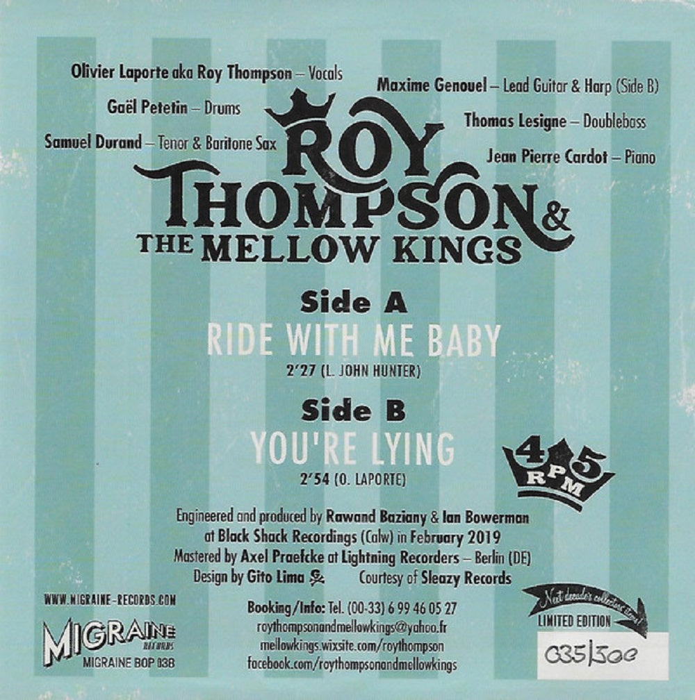 Single - Roy Thompson & the Mellow Kings - Ride With Me Baby