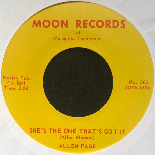 Single - Allen Page - She's The One That's Got It; Sugar Tree