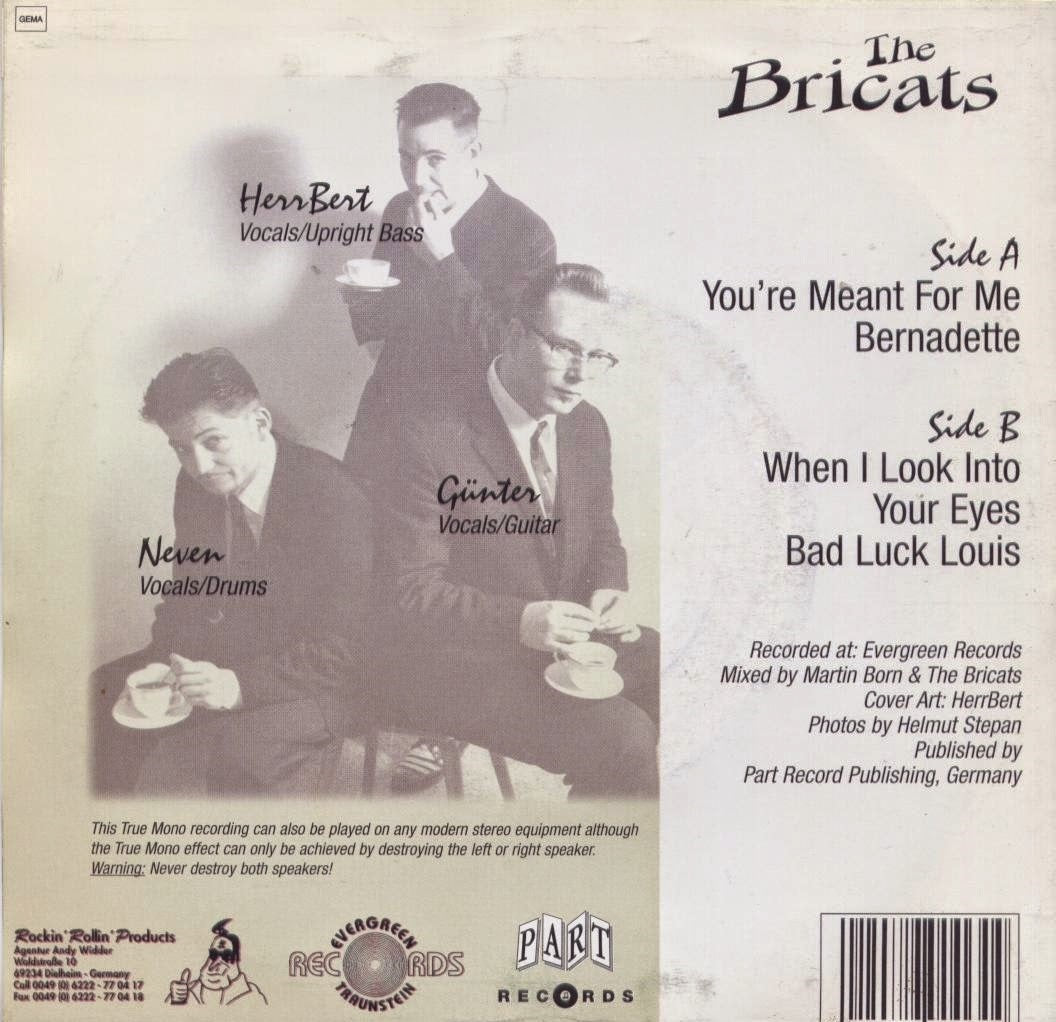 Single - Bricats - You're Meant For Me, Bernadette, When I Look