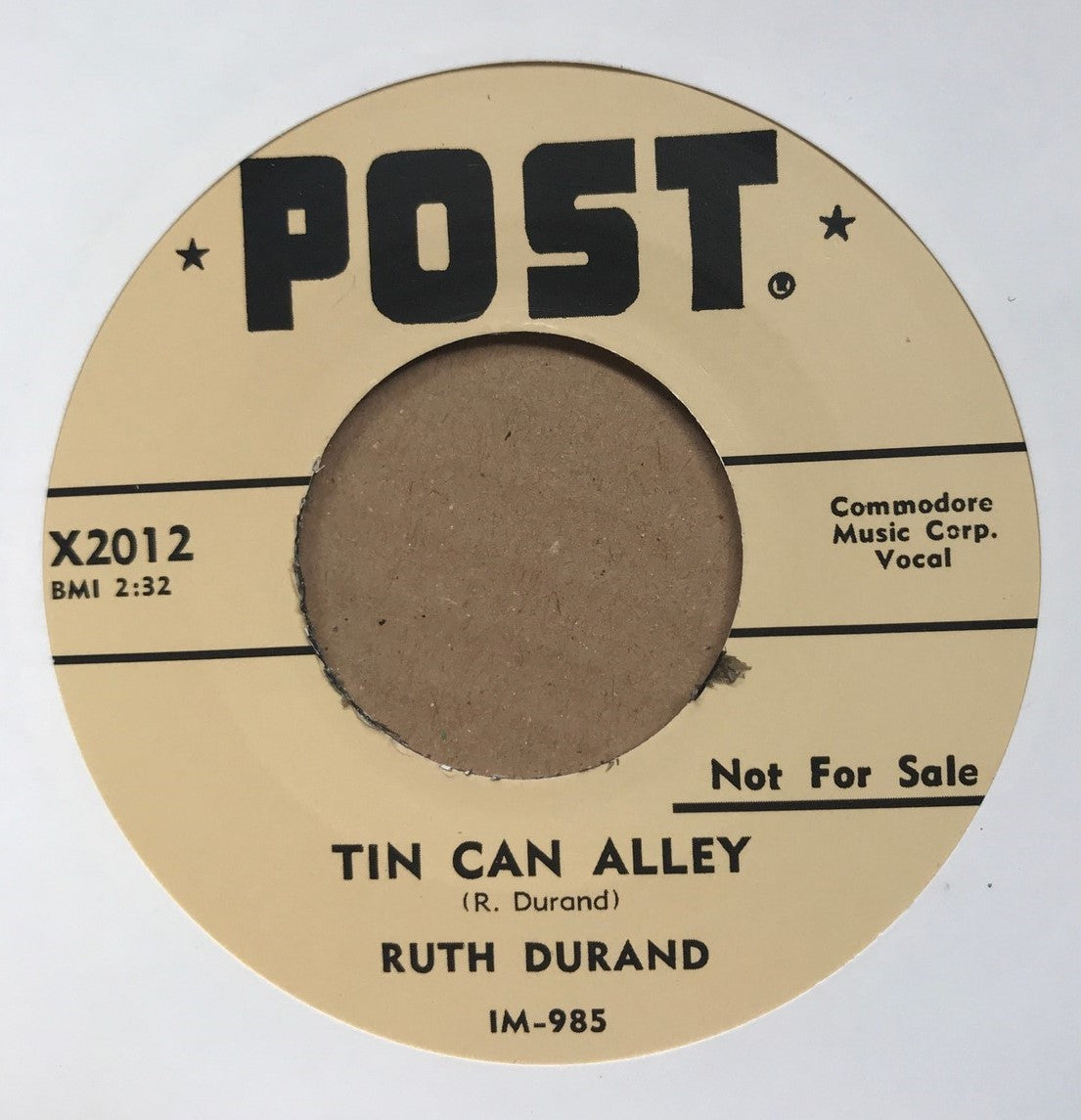 Single - Ruth Durand - I'm Wise / Tin Can Alley