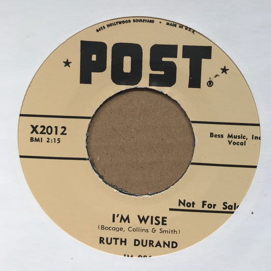 Single - Ruth Durand - I'm Wise / Tin Can Alley