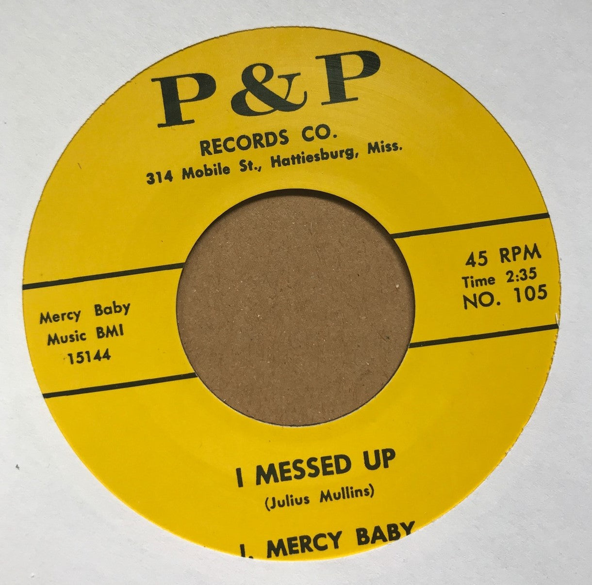 Single - J. Mercy Baby - I Messed Up / I Tried It