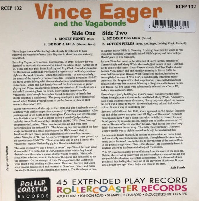 Single - Vince Eager - Money Honey, Be Bop A Lula, My Dixie Darl