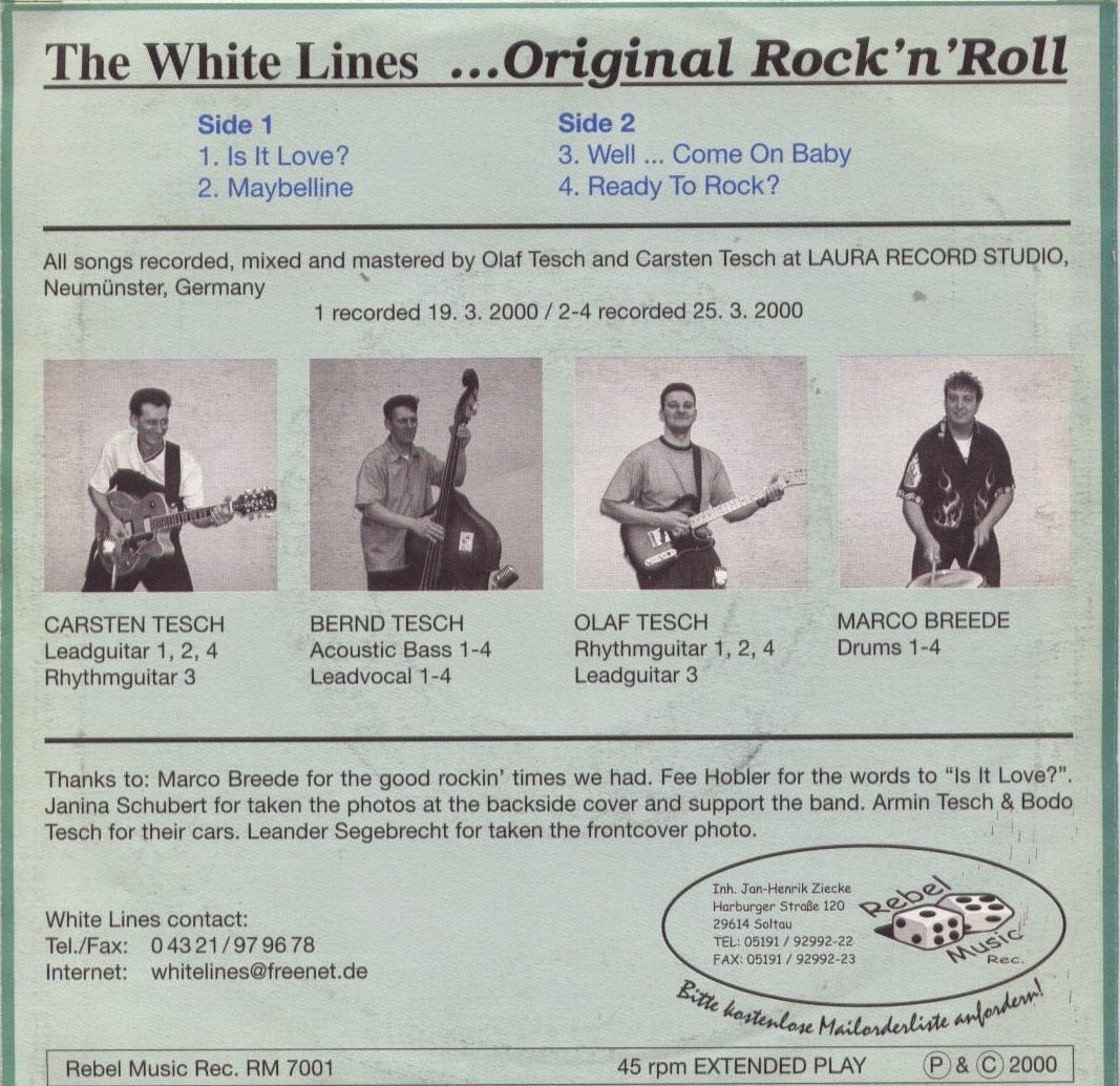 Single - White Lines - Original Rock'n'Roll