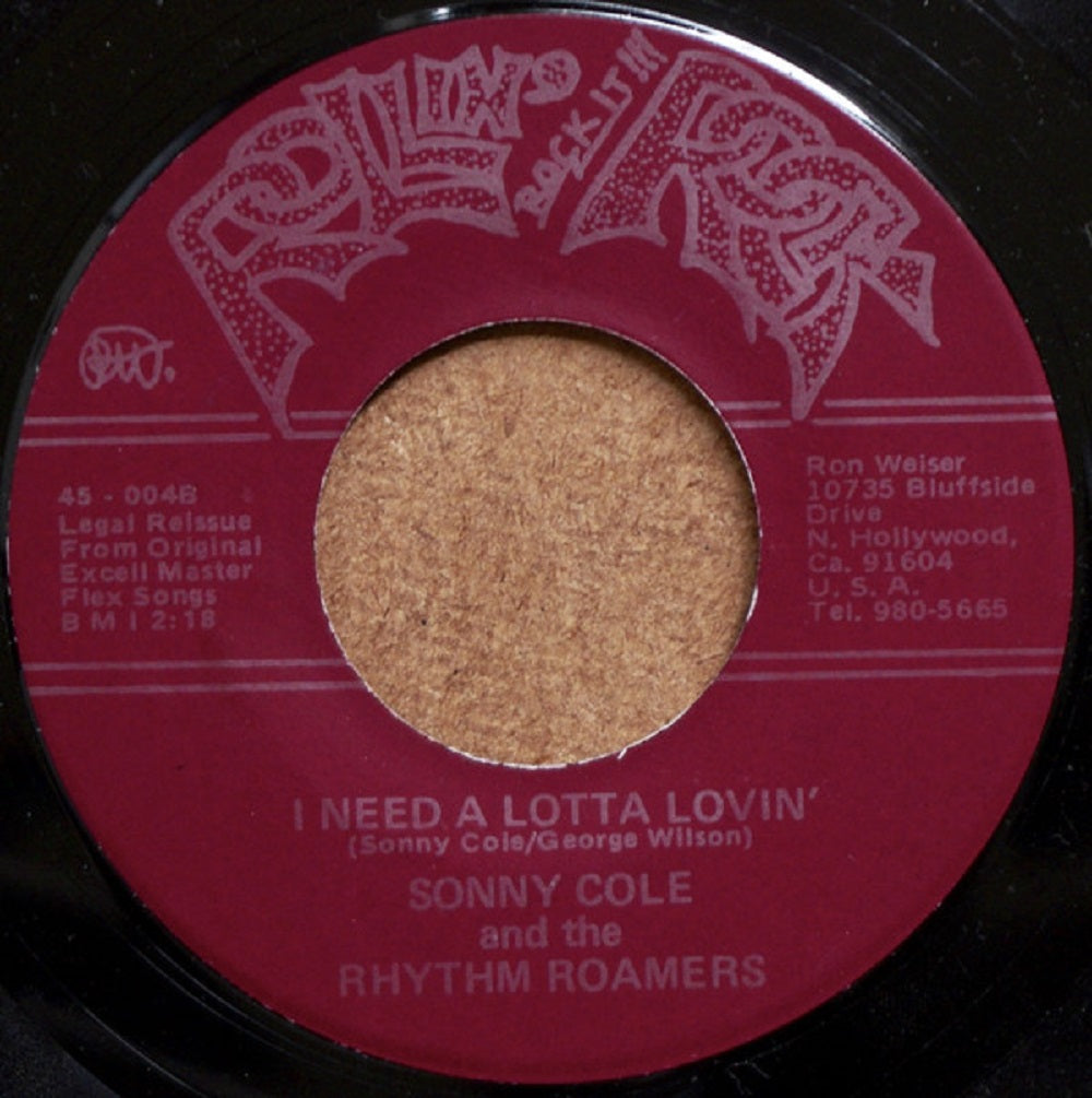 Single - Sonny Cole And The Rhythm Roamers - I Need A Lotta Lovin'; Robinson Crusoe Bop