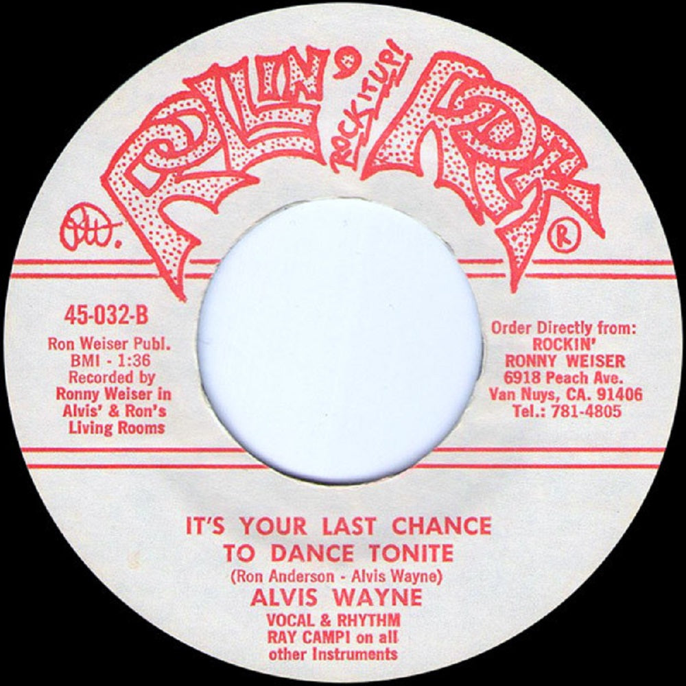 Single - Alvis Wayne - I Wanna Eat Your Pudding; It's Your Last Chance To Dance Tonite