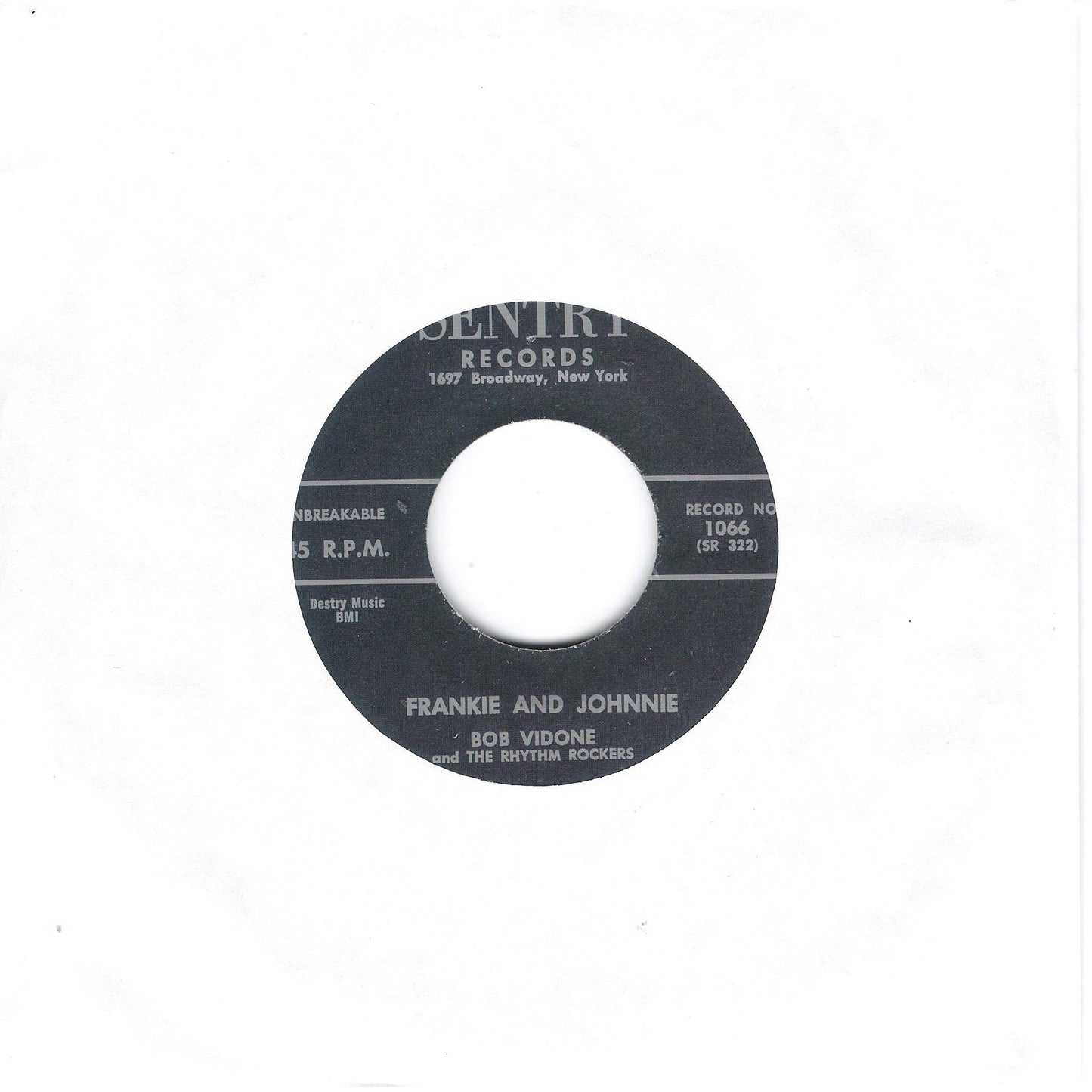 Single - Bob Vidone & Rhythm Rockers - Untrue, Frankie & Johnnie