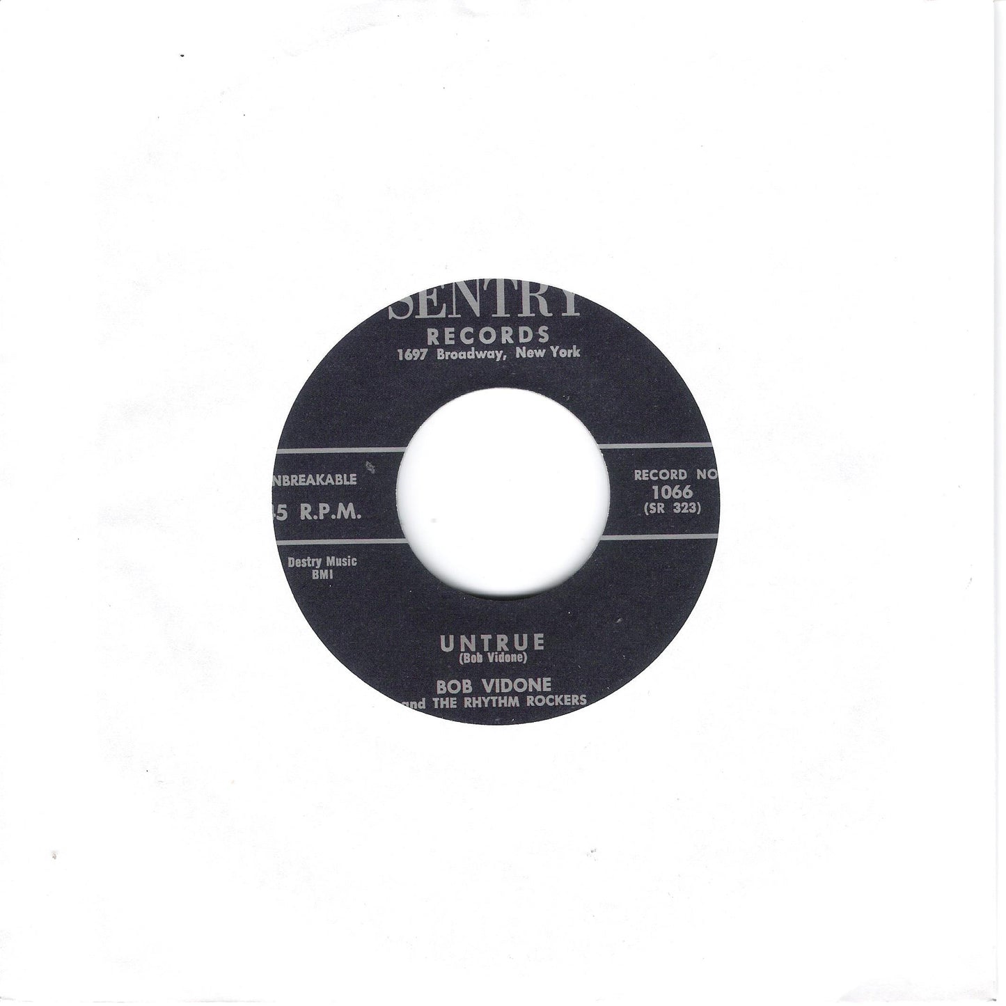 Single - Bob Vidone & Rhythm Rockers - Untrue, Frankie & Johnnie