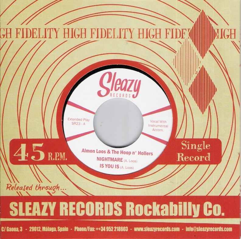 Single - Almon Loos & The Hoop n' Hollers - Nightmare / Is You Is / Hypnotized /Liar