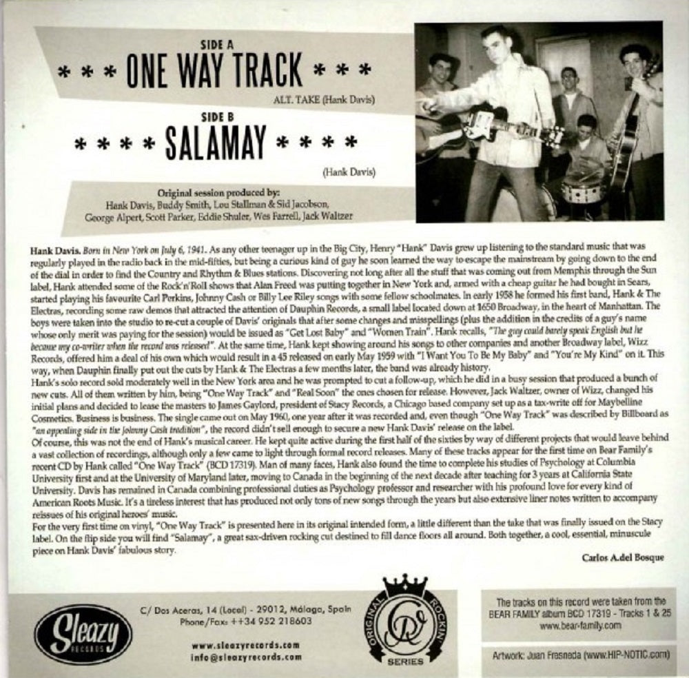 Single - Hank Davis- Sleazy - One Way Track