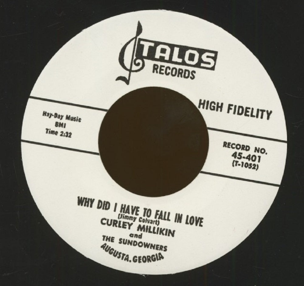 Single - Curley Millikin - Rock And Roll Country Boy; Why Did I Have To Fall In Love