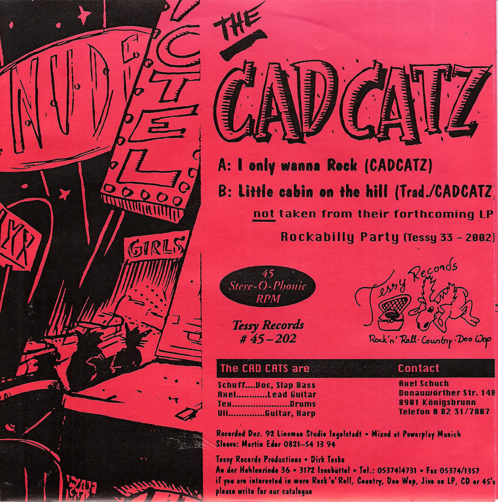 Single - Cadcatz Sun Quartet - I Only Wanna Rock, Little Cabin On The Hill