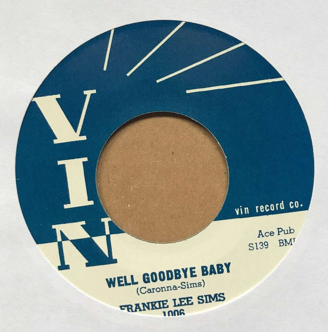 Single - Frankie Lee Sims - She Likes To Boogie Real Low , Well Goodbye Baby