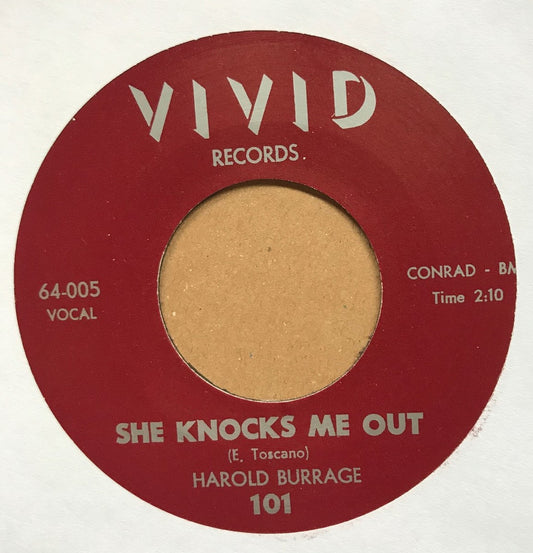 Single - Harold Burrage - She Knocks Me Out , A Heart