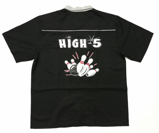 Bowlingshirt - High 5, Schwarz-Grau