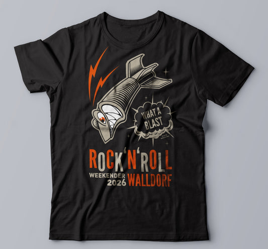 T-Shirt - Walldorf Weekender 2026 - What A Blast - Schwarz
