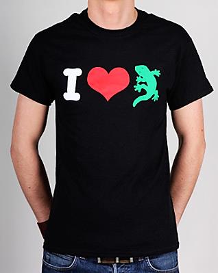 T-Shirt - I Love Gecko Rex - schwarz